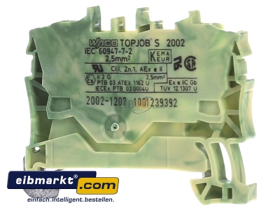 Back view WAGO Kontakttechnik 2002-1207 Ground terminal block 1-p 5,2mm
