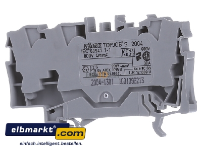 Back view WAGO Kontakttechnik 2004-1301 Feed-through terminal block 6,2mm 32A - 
