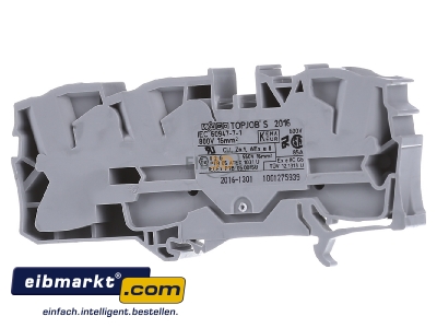 Back view WAGO Kontakttechnik 2016-1301 Feed-through terminal block 12mm 76A
