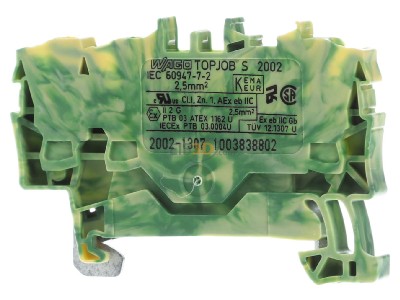 Back view WAGO 2002-1307 Ground terminal block 1-p 5,2mm 
