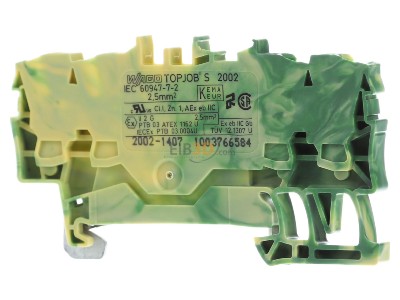 Back view WAGO 2002-1407 Ground terminal block 1-p 5,2mm 
