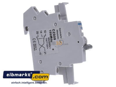 View on the left Hager CZ009 Auxiliary switch for modular devices - 
