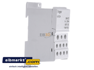 View on the left Hager KJ02A Power distribution block (rail mount)
