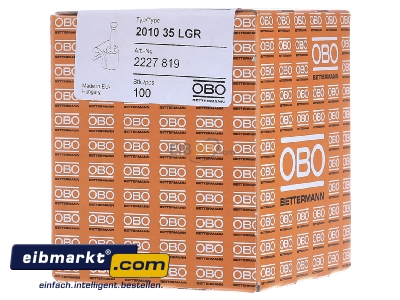 View on the right OBO Bettermann 2010 35 LGR Nail clip 10mm 

