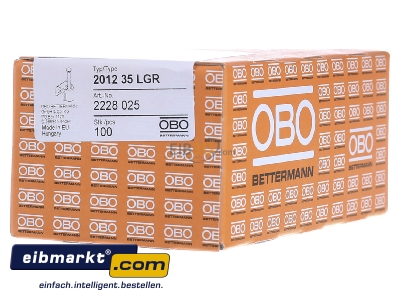 View on the right OBO Bettermann 2012 35 LGR Nail clip 12mm 
