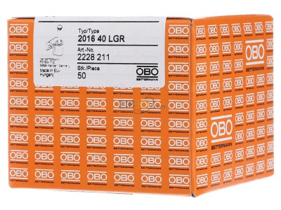 Frontansicht OBO 2016 40 LGR Iso-Nagel-Clip 16mm 