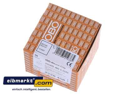 Ansicht oben links OBO Bettermann 2020 40 LGR Iso-Nagel-Clip 20mm 