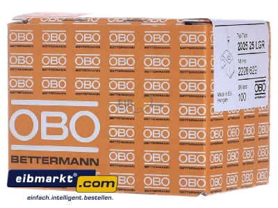Frontansicht OBO Bettermann 2025 25 LGR Haft-Clip m.Nagel 4-7mm L25 PP lgr 