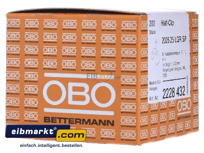 View on the left OBO Bettermann 2026 25 LGR SP Nail clip 7...12mm - 
