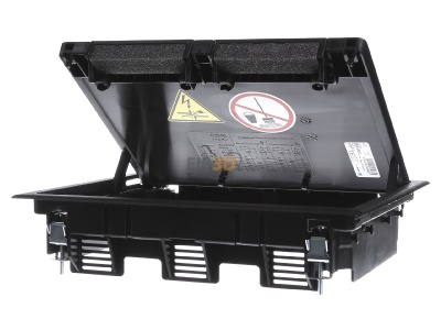 Front view OBO GES6 U 9011 Installation box for underfloor duct 
