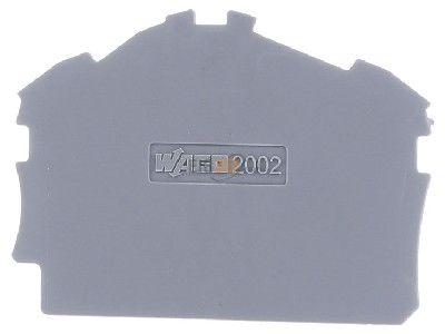 Frontansicht WAGO 2002-6391 Abschluss-/Zwischenplatte grau 