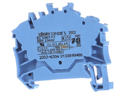 Back view WAGO Kontakttechnik 2002-6304 Feed-through terminal block 5,2mm 24A 
