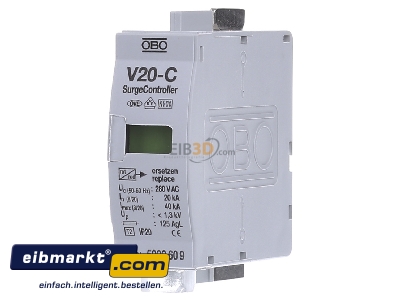 Front view OBO Bettermann V20-C 0-280 Surge protection for power supply
