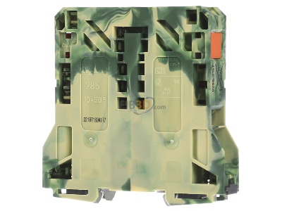 Front view WAGO 285-157 Ground terminal block 1-p 20mm 
