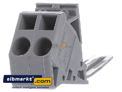Frontansicht WAGO Kontakttechnik 285-447 Potenzialabgriff f.50qmm Klemmen grau 
