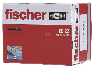 Front view Fischer DE ED 22 Nail 4x22mm 
