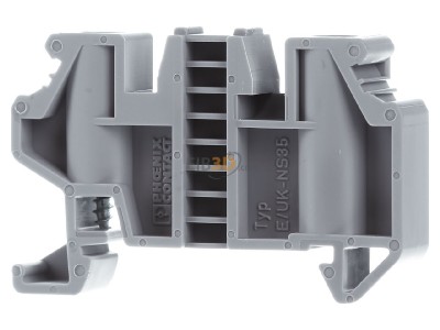 Front view Phoenix E/UK-NS 35 End bracket for terminal block plastic 
