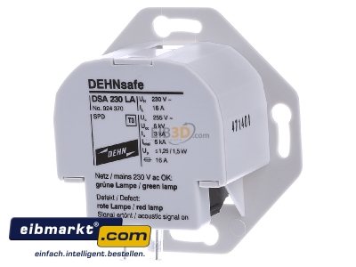 Back view Dehn+Shne DSA 230 LA Surge protection device 230V 2-pole
