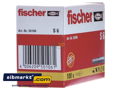 View on the left Fischer Deutschl. S 6 Expanding plug 6x30mm
