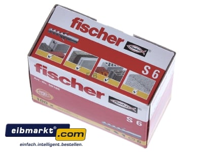 View up front Fischer Deutschl. S 6 Expanding plug 6x30mm
