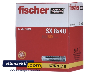 Front view Fischer Deutschl. SX 8 Universal anchor plug 8x40mm - 
