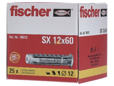 Front view Fischer DE SX 12 Expanding plug 12x60mm 
