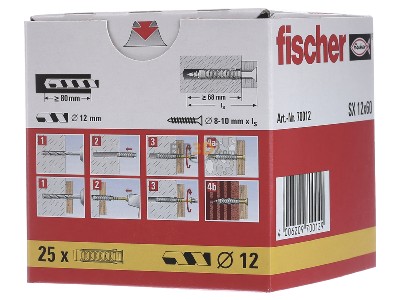 Back view Fischer DE SX 12 Expanding plug 12x60mm 
