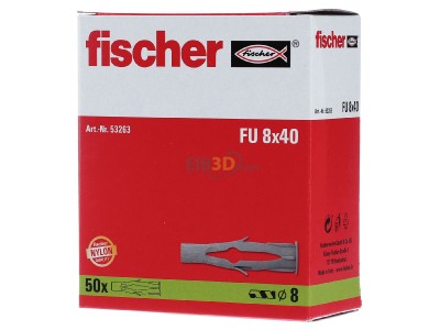 Front view Fischer DE FU 8x40 Universal anchor plug 8x40mm 
