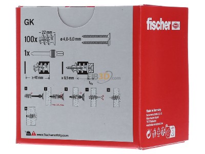 Ansicht hinten Fischer DE GK Gipskartond�bel 