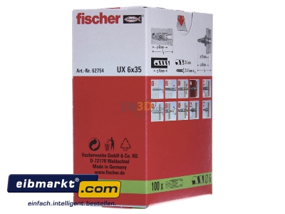 View on the right Fischer Deutschl. UX 6 Universal anchor plug 6x35mm
