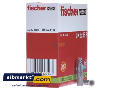 View on the left Fischer Deutschl. UX 6 R Universal anchor plug 6x35mm
