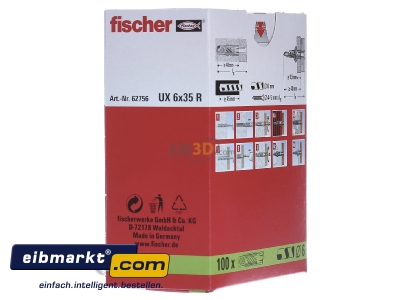 View on the right Fischer Deutschl. UX 6 R Universal anchor plug 6x35mm
