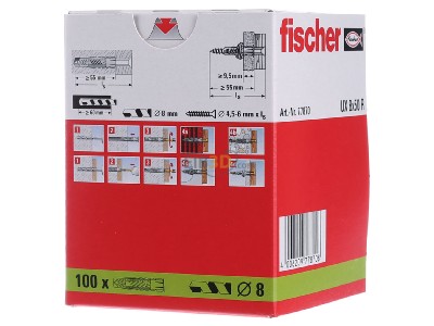 Ansicht hinten Fischer DE UX 8 R Universaldbel 