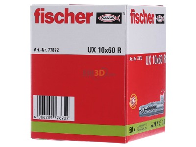 View on the left Fischer DE UX 10 R Expanding plug 10x60mm 
