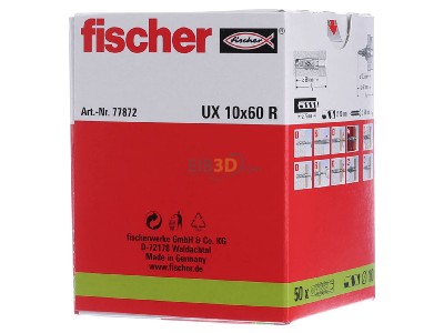 View on the right Fischer DE UX 10 R Expanding plug 10x60mm 
