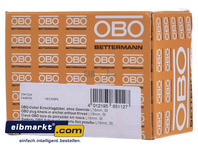 Front view OBO Bettermann 903 RB 18 Hammer set anchor - 
