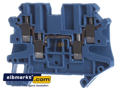 Front view Phoenix Contact UT 2,5-QUATTRO BU Feed-through terminal block
