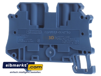 Back view Phoenix Contact UT 2,5-QUATTRO BU Feed-through terminal block
