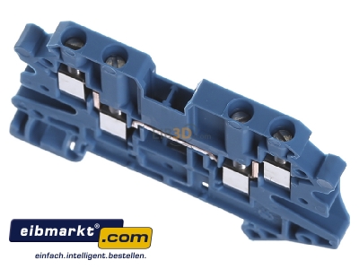 View up front Phoenix Contact UT 2,5-QUATTRO BU Feed-through terminal block
