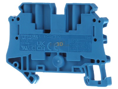 Back view Phoenix UT 4-QUATTRO BU Feed-through terminal block 6,2mm 32A 
