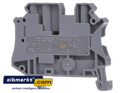 Back view Phoenix Contact UT 4-TWIN Feed-through terminal block
