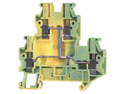 Front view Phoenix Contact UTTB 2,5-PE Ground terminal block 2-p 5,2mm 
