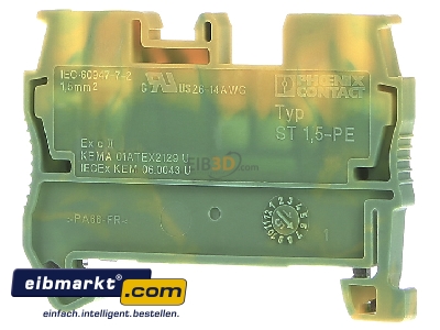 Back view Phoenix Contact ST 1,5-PE Ground terminal block 1-p 4,2mm 
