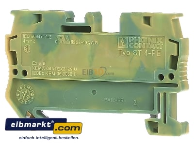 Back view Phoenix Contact ST 4-PE Ground terminal block 1-p 6,2mm
