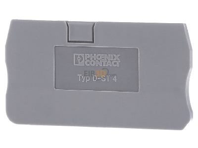 Front view Phoenix Contact D-ST 4 End/partition plate for terminal block 
