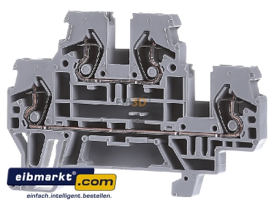 Frontansicht WAGO Kontakttechnik 870-501 Doppelstockklemme 0,08-2,4mmq grau L/L 