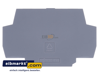 Front view WAGO Kontakttechnik 859-525 End/partition plate for terminal block 
