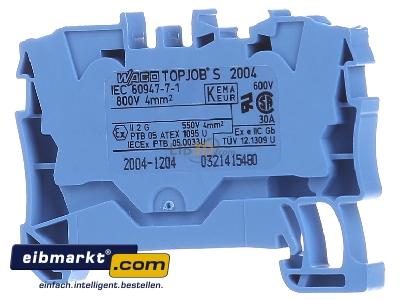 Back view WAGO Kontakttechnik 2004-1204 Feed-through terminal block 6,2mm 32A
