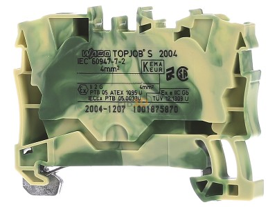 Back view WAGO 2004-1207 Ground terminal block 1-p 6,2mm 
