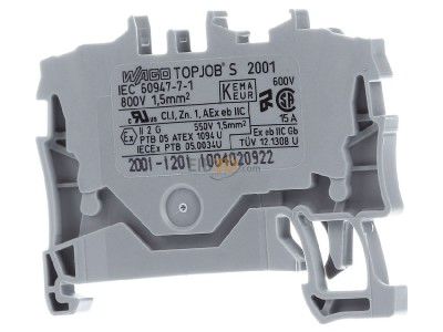 Back view WAGO 2001-1201 Feed-through terminal block 4,2mm 18A 
